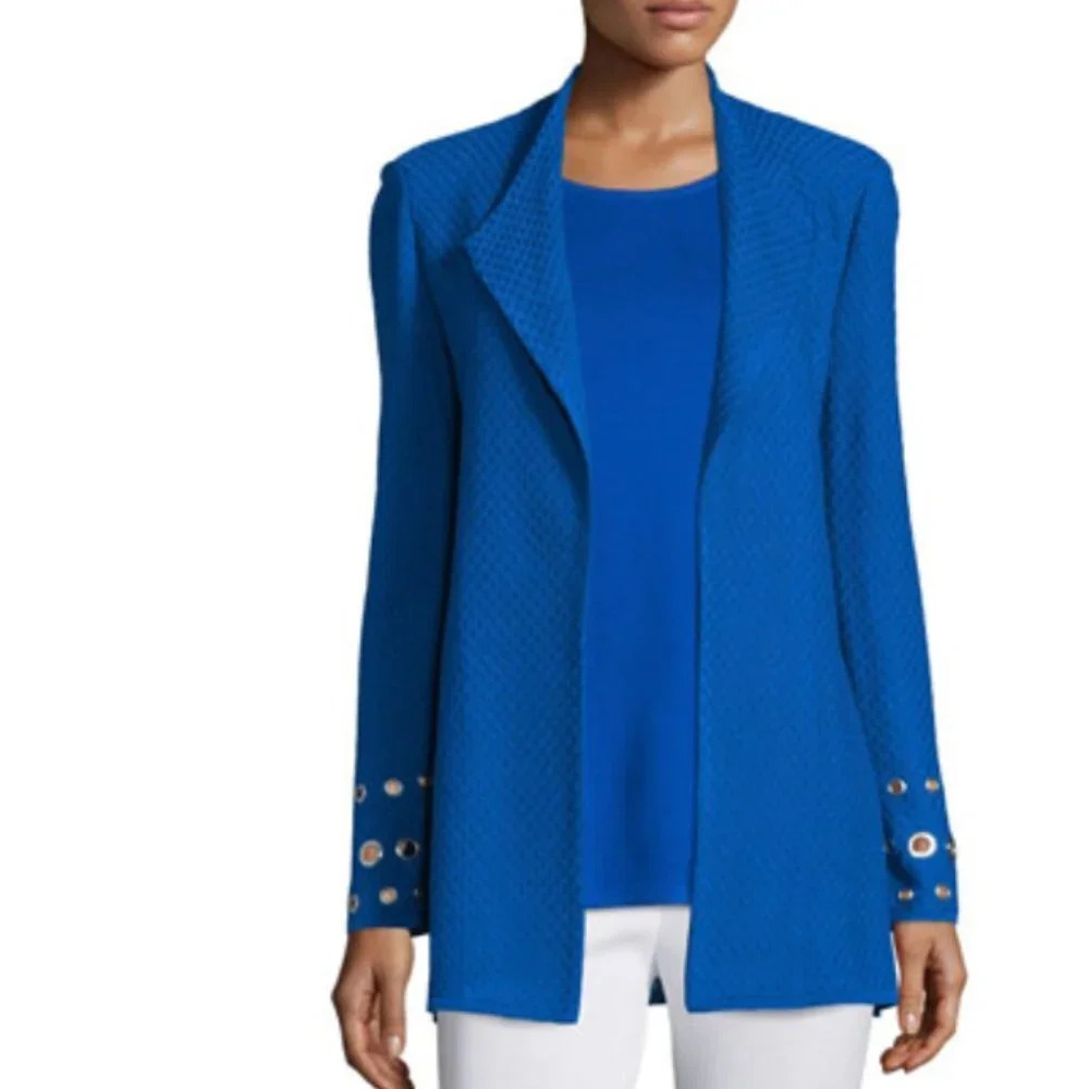 Misook Knit Jacket with Grommet Detail Size PXS EUC